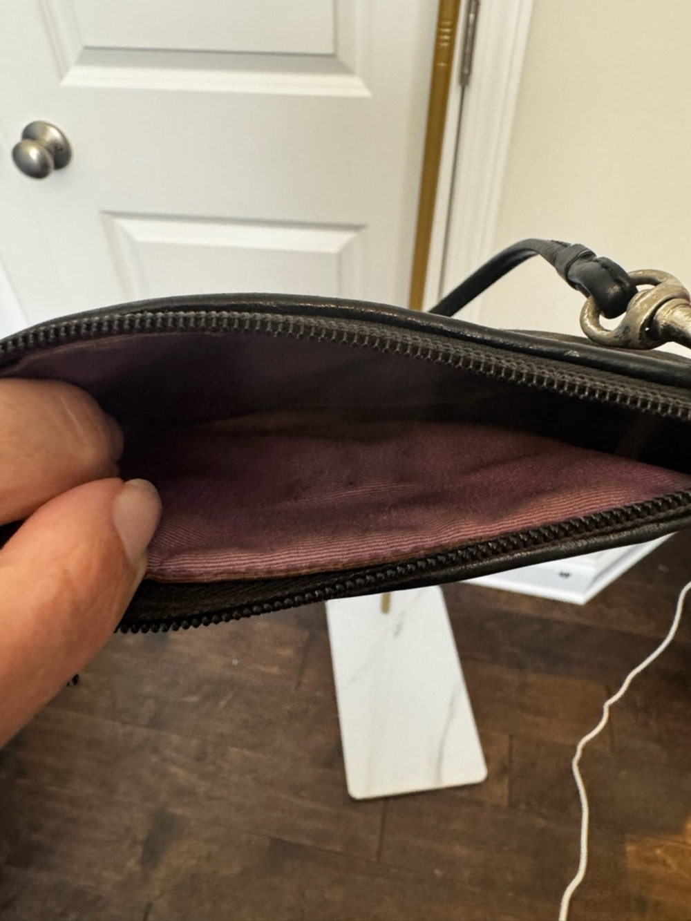 Coach Black & Dark Gray Signature Clutch Wristlet- Vintage - Picture 6 of 6